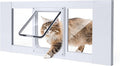 【Solid Wood】 Cat Door for Window, Fit Width 21"-26" Window, 3-Min Install by HOMEPEDIA