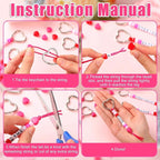 Landical 564 Pcs Mother's Day Keychain Craft DIY Heart Bead Keychain Making Kit - Image 2