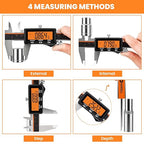 HARDELL Digital Caliper 12" USB-C Charging – Orange Display, Non-Backlit | - Image 7