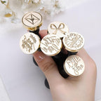 UNIQOOO 6 Pcs Wax Seal Stamp Set, Blessing Sealing Stamper Kit, Wooden Handle - Image 6