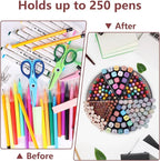 Absonic 250pcs Acrylic Pencil Holder Marker Organizer, 360-Degree Rotating Pen - Image 5