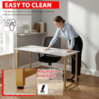 PayLessHere | 55 Inch Computer Desk | White Gold | Office Desk - Image 5