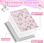 conda 8.5 x 11 Inch Sketchbook, Top Spiral Bound Sketch Pad, 100 Sheets - Image 6