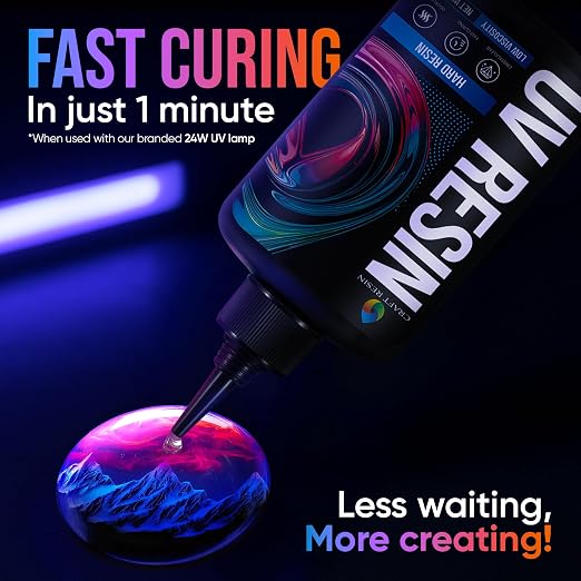 CRAFT RESIN 1000g UV Resin Kit Hard Type Low Viscosity – Crystal Clear and - Image 3