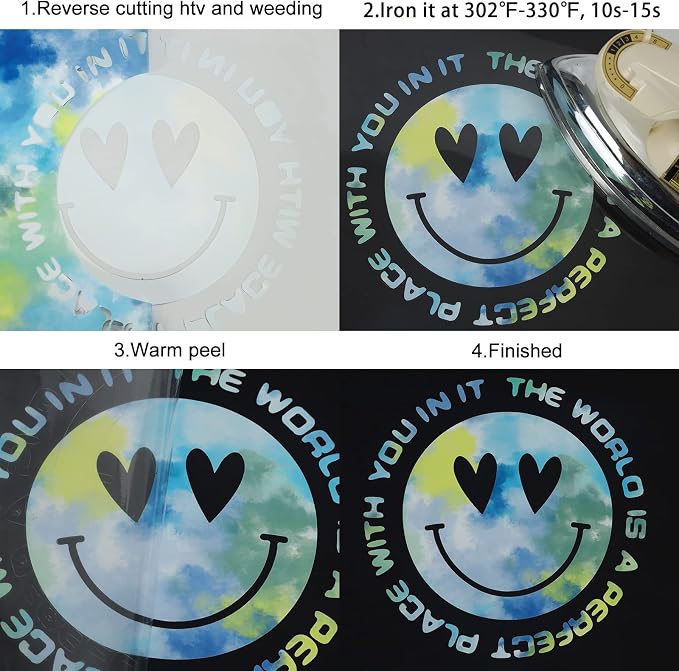 FUNKAKA Tie Dye HTV Heat Transfer Vinyl Bundle, 10 Sheets HTV Vinyl - Image 5