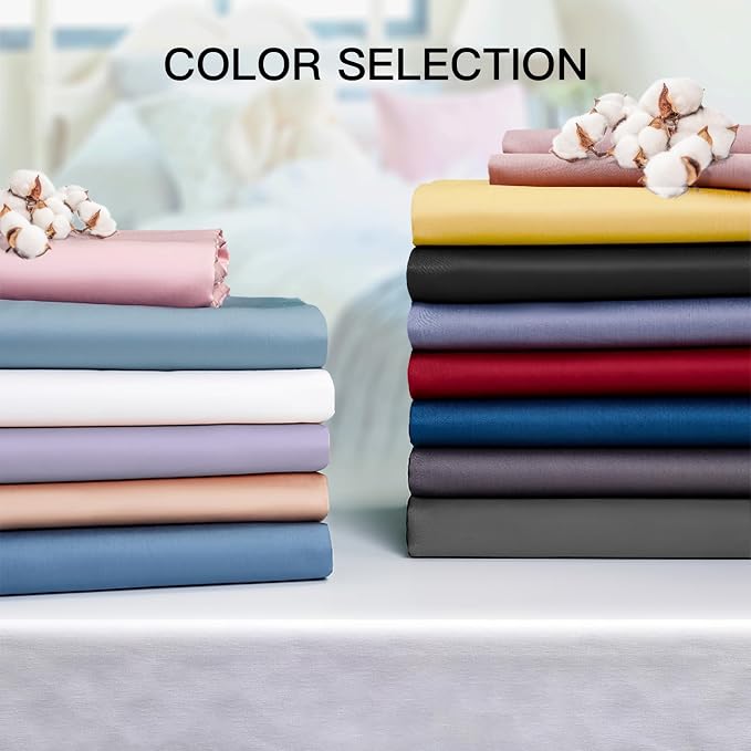 100% Cotton Standard Pillowcases Set of 2, Deep Dream 600 Thread Count Pillow - Image 5