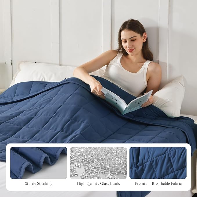 Topblan Weighted Blanket for Adults 12lbs, Soft Cooling Breathable Weighted - Image 5