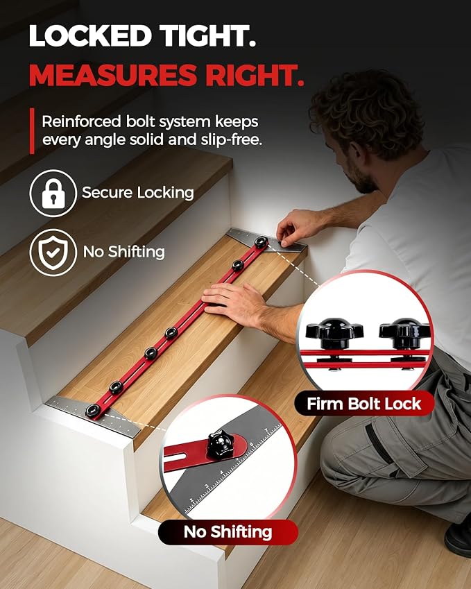 BRL Stair Tread Template Tool, Adjustable 8-60 Inch, Woodworking Tools | CNC - Image 4