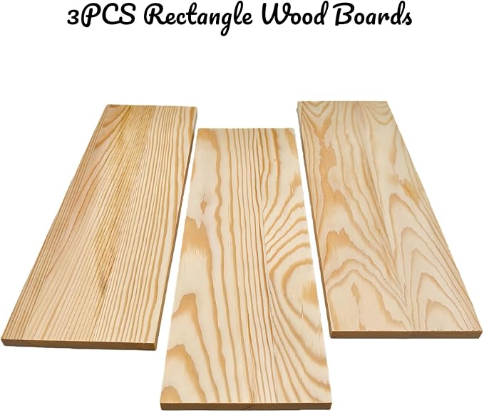 3PCS Rectangle Wood Boards Unfinished Wood Blocks - Image 2