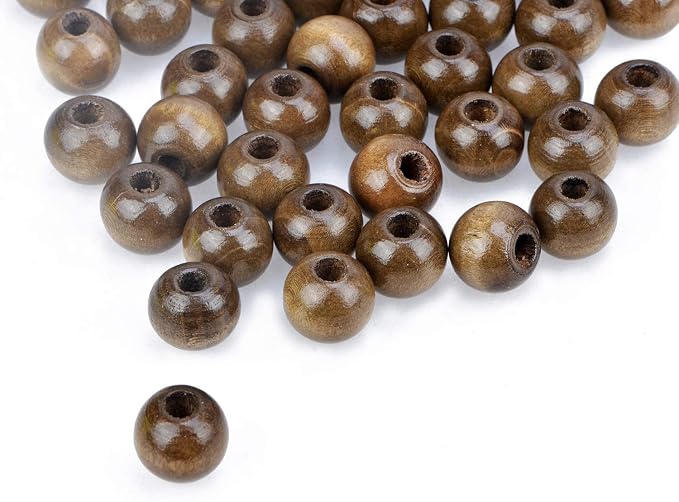AD Beads Wood Spacer Loose Wooden Craft Beads Big Hole Beads Assorted - Image 2
