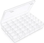OUTUXED 36 Grids Clear Plastic Organizer Box by Outuxed