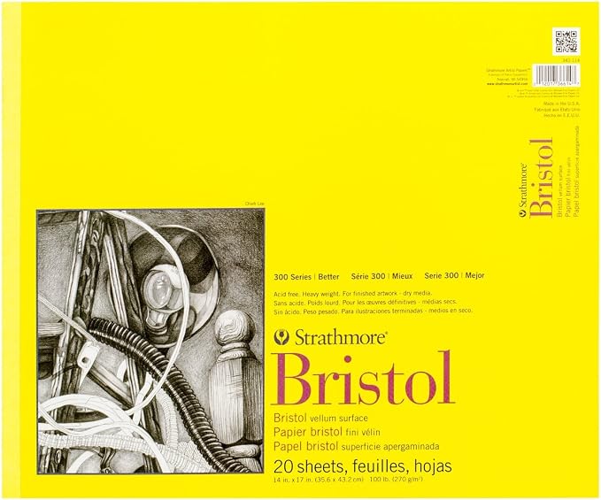 Strathmore 300 Series Tape Bound Bristol Pad, 100 lb. Vellum Surface, 14 X 17 by StrathmorePaper