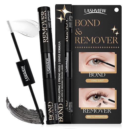 LASHVIEW 2 in 1 Lash Glue & Remover, Waterproof Mascara Adhesive by LASHVIEW