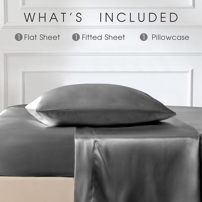 FreshCulture Satin Sheets Twin Size Bed Set - Image 3