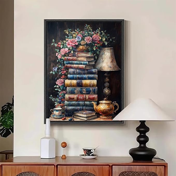 Book Flower Diamond Art Kits for Adults, DIY 5D Vintage Diamond Painting Kits - Image 4