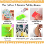 Clendo 8 Pcs Succulent Diamond Art Coasters Kit - Image 4