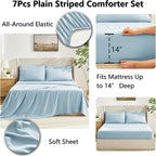 CozyLux Queen Comforter Set Light Blue, 7 Pieces Bed in a Bag, All Season - Image 5
