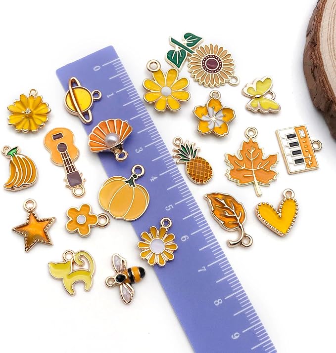 WOCRAFT 40pcs 20 pairs Assorted Enamel Bracelet Charms - Image 4