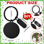 Gisafai 30 Pcs Black Engravable Metal Keychain Blanks Laser Graduation - Image 2