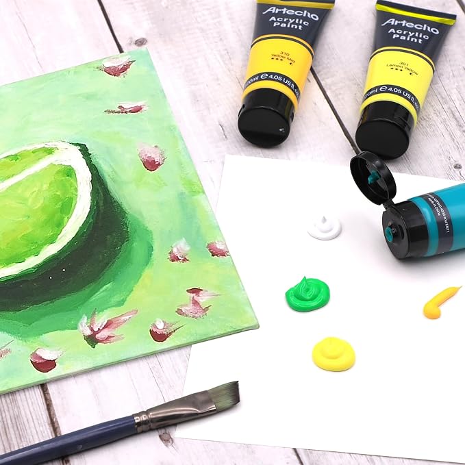 Artecho Light Olive Green Acrylic Paint Tubes, Art Craft Paints - Image 4