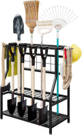 Garden Tool Organizer Holder Heavy Duty Steel Rack Up to 60 Long Handled Tools for Garage Shed Outdoor Garden Yard Black