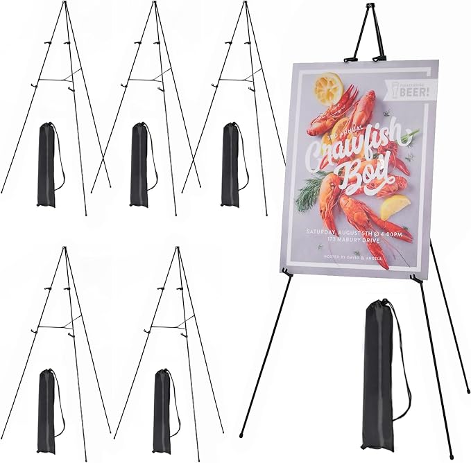 MEEDEN 6Pcs Easel Stand for Sign: 63" Art Metal Easels for Display by MEEDEN
