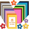 45 PCS Felt Fabric Sheets 8 x 12 Inch 2mm Craft Felt Sheets | 45 Assorted Colors by Oleitodh