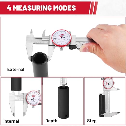 SAE Dial Caliper 0-6" Precision Measuring Tool | ±0.001" Accuracy, Mechanical - Image 5
