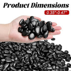 2.2 lb Natural Polished Black Pebbles, 3/8-1/2 Inch Decorative White Rocks - Image 2