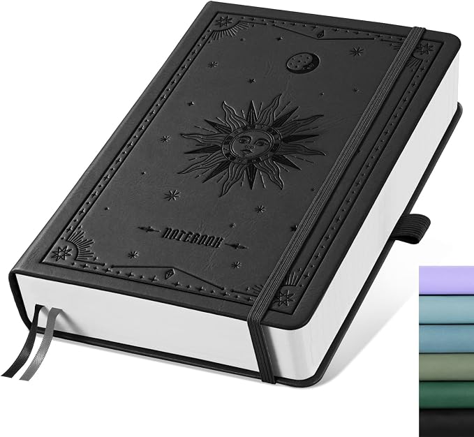 EMSHOI Dotted Journal Notebook, 320 Pages, A5 Size | Leather Hardcover by EMSHOI