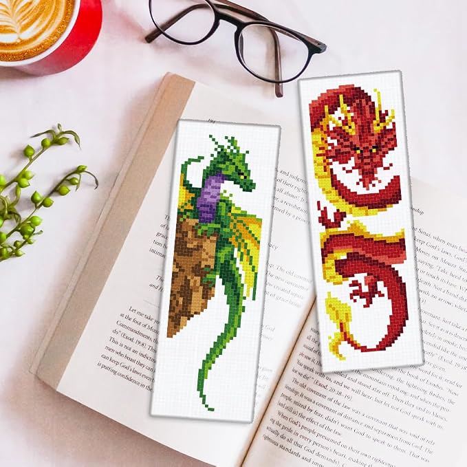 ORIGACH 6 Set Dragon and Loong Cross Stitch Bookmark Kit - Image 5