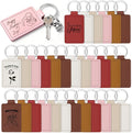 30 Pcs Leather Key Fob Kit, 6 Colors Leather Keychain Blanks, Rectangular PU by Tikjiua