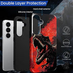 for Samsung Galaxy S26+ Case, Cool Dinosaur Red Black Pattern Glossy 2 in 1 - Image 6