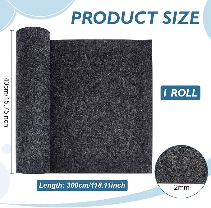 BENECREAT 118x15.7inch Felt Roll, 2mm Thick Nonwoven Felt Roll - Image 2