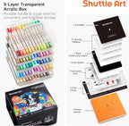 Shuttle Art 120 Colors Dual Tone Acrylic Paint Markers, 60 Pack Acrylic Paint - Image 4