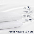 puredown® Goose Feather Down Pillows, Gusseted Bed Pillows - Image 2