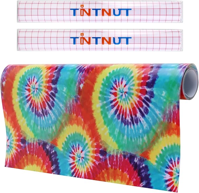 Tintnut Tie Dye Permanent Vinyl Roll 12in x 5ft Permanent Adhesive Vinyl | by Tintnut