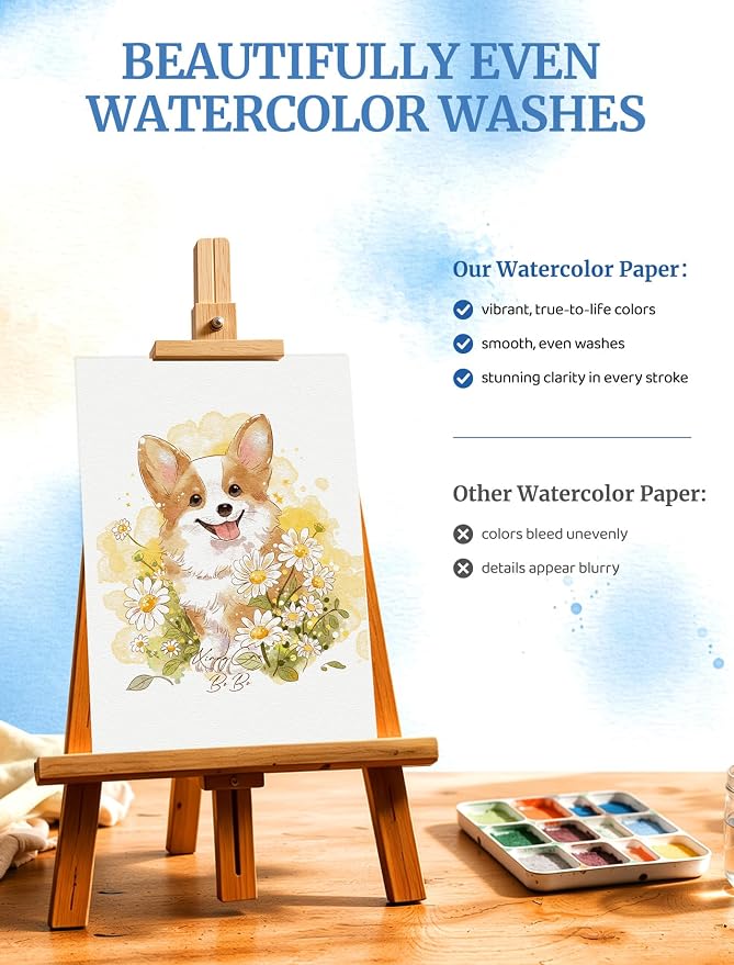 120 Sheets 4x6 Watercolor Paper Bulk, Cold Press Watercolor Paper Cards | 110 - Image 4