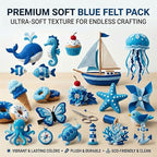 Blue Felt Fabric Sheet 8" X 36", 1.6mm Thick 8 Pack 4 Colors Assorted | Soft - Image 3