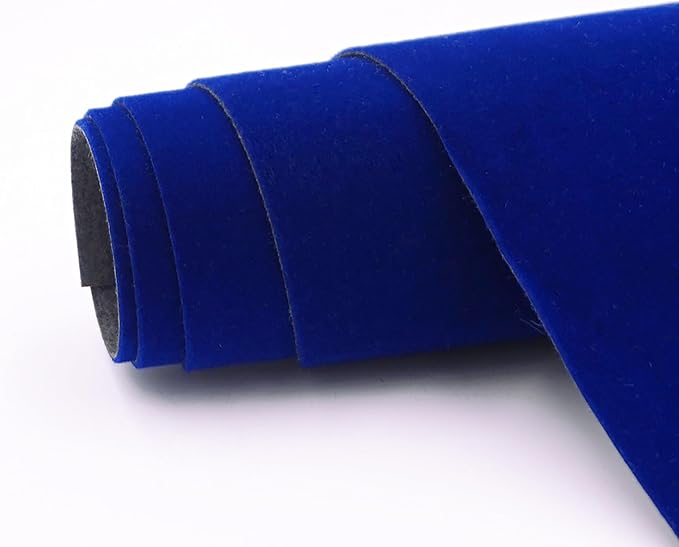 Blue Self Adhesive Soft Velvet Drawer Liner DIY Fabric Felt Liner - Image 2
