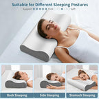 Cervical Neck Pillow for Pain Relief, Contour Memory Foam Pillows Ergonomic - Image 7