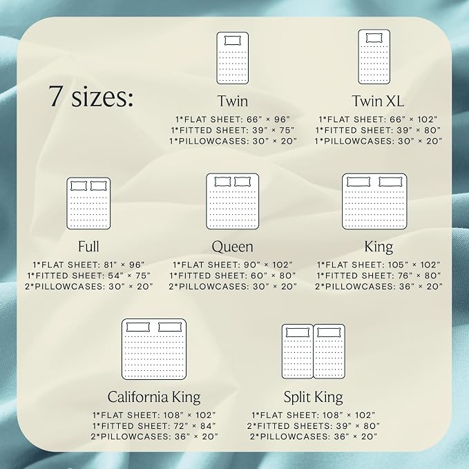LuxClub 5 PC Split King Sheet Set, Breathable Luxury Bed Sheets, Deep Pockets - Image 4