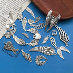 WOCRAFT 120pcs Antique Silver Wing Charms - Image 3
