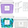 Lifewit 2+1 Laundry Pods Container & Dryer Sheet Holder, Large Powder Detergent Dispenser Storage Jars, Laundry Room Containers for Scent Booster Beads with Pop up Lids, Labels and Scoop