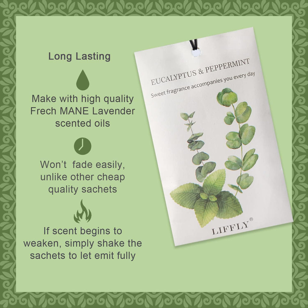 14 Packs Eucalyptus Peppermint Scented Sachets fit Drawers and Closets