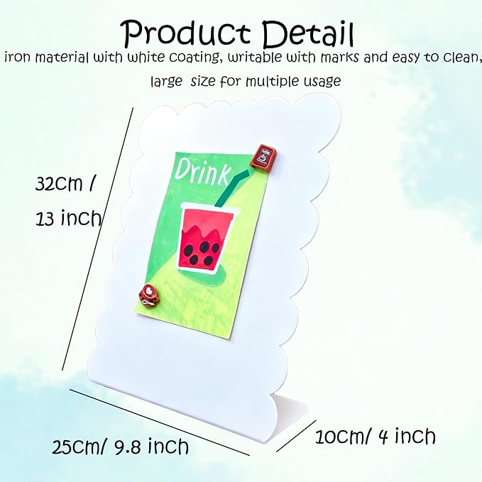 2 Pack Metal White Scalloped Magnet Display Board - Image 2