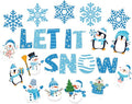 Outus 45 Pcs Winter Cutouts Snowflake Accents Paper Cutouts Name Tags Seasonal by Outus