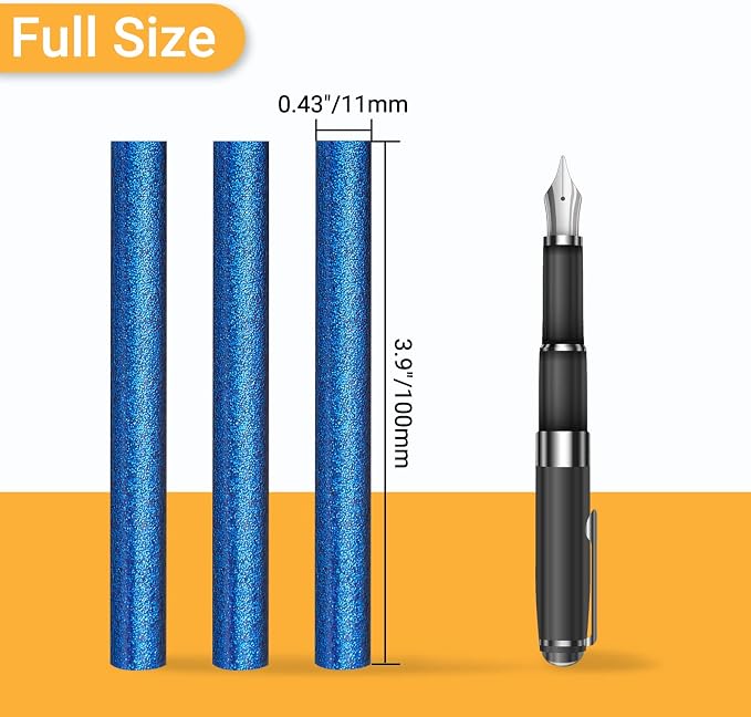 Manarty Glitter Sapphire Blue Hot Melt Glue Stick, Adhesive EVA Glue Sticks - Image 2