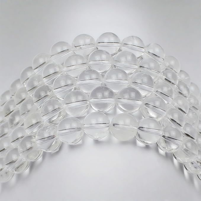 MJDCB 7A Natural White Clear Quartz Round Beads Gemstone Beads - Image 5