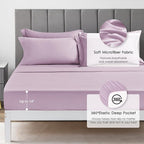 Love's cabin Queen Comforter Set Light Purple, 7 Pieces Queen Bed in a Bag - Image 4